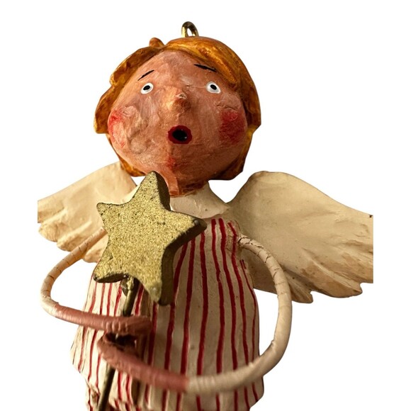 Lori Mitchell Babes in Toyland Boy Angel Holding a Star Folk Art - Picture 3 of 8